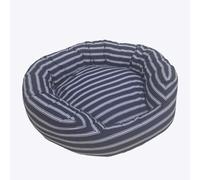 Danish Design Laura Ashley Panier Rond à Rayures pour Chien Taille M | Lit pour chien rayé bleu marine avec rembourrage recy nv. 72 x 72 x 24 cm.