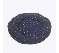 Danish Design Laura Ashley Panier Rond pour Chien Taille L | Lit haut imprimé chien bleu marine avec rembourrage recy nv. 86 x 86 x 32 cm.