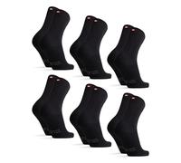 DANISH ENDURANCE 6 Paires de Chaussettes en Coton Premium, Respirantes & Douces, Homme Femme, Noir, 39-42