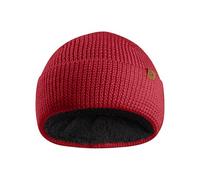 DANISH ENDURANCE Bonnet en Laine Mérinos pour Enfants, Doublure Chaude en Polaire, Bonnet Thermique d'Automne et d'Hiver pour Garçons et Filles, Rouge, One Size