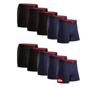 DANISH ENDURANCE Boxer Bambou Homme, Calecon Homme Ultra Doux et Respirant, Lot de 10, Multicolore (5X Noir, 5X Bleu Marine), XXL