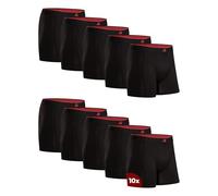 DANISH ENDURANCE Boxer Bambou Homme, Calecon Homme Ultra Doux et Respirant, Lot de 10, Noir, 3XL