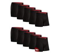 DANISH ENDURANCE Boxer Bambou Homme, Calecon Homme Ultra Doux et Respirant, Lot de 10, Noir, L