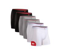 DANISH ENDURANCE Boxer Bambou Homme, Calecon Homme Ultra Doux et Respirant, Lot de 6, Multicouleurs (2X Noir, 2X Gris, 2X Blanc), XXXL