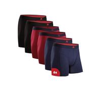 DANISH ENDURANCE Boxer Bambou Homme, Calecon Homme Ultra Doux et Respirant, Lot de 6, Multicouleurs (2X Noir, 2X Rouge, 2X Bleu Marine), M