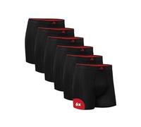 DANISH ENDURANCE Boxer Bambou Homme, Calecon Homme Ultra Doux et Respirant, Lot de 6, Noir À Poche, S