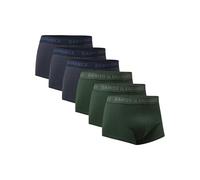 DANISH ENDURANCE Boxer Homme Courte, Calecon Homme en Coton Ultra Doux, Lot de 6, Multicolore (3xBleu Mélange, 3xVert Mélange) Lot de 6, L