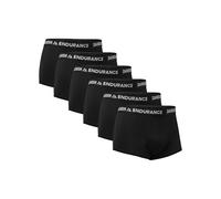 DANISH ENDURANCE Boxer Homme Courte, Calecon Homme en Coton Ultra Doux, Lot de 6, Noir - Lot de 6, L