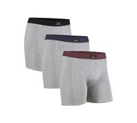 DANISH ENDURANCE Boxer Homme en Coton Ultra Doux et Élastique Caleçon Homme, Confortable et Respirant, Lot de 3, MC (1x Gris/Noir, 1x Gris/Bleu Marine, 1x Gris/Bordeaux), XXL