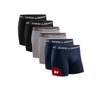 DANISH ENDURANCE Boxer Homme en Coton Ultra Doux et Élastique Caleçon Homme, Confortable et Respirant, Lot de 6, MC (2X Noir, 2X Gris, 2X Bleu Marine), M