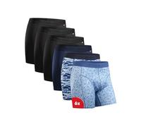 DANISH ENDURANCE Boxer Homme Sport Respirants et Doux, Anti-Frottement, Lot de 6, 3 Noir, 1 Bleu, 1 Camo, 1 Mosaïque