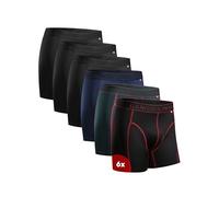 DANISH ENDURANCE Boxer Homme Sport Respirants et Doux, Anti-Frottement, Lot de 6, 3X Noir, 1x Bleu, 1x Noir/Rouge, 1x Vert/Violet, XXL