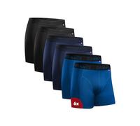 DANISH ENDURANCE Boxer Homme Sport Respirants et Doux, Anti-Frottement, Lot de 6, Multicolore (2X Noir, 2X Bleu, 2X Bleu Clair), L