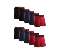 DANISH ENDURANCE Boxer Bambou Homme, Calecon Homme Ultra Doux et Respirant, Lot de 10, Multicolore (4X Bleu Marine, 3X Noir, 3X Rouge), M