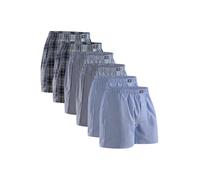 DANISH ENDURANCE Boxers Tissés pour Hommes, 100% Coton Bio, Calecon pour Homme à Coupe Ample Lot de 4 ou 6, Mélange Bleu/Rayures, XXL