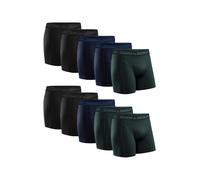 DANISH ENDURANCE Boxer Homme en Coton Ultra Doux et Élastique Caleçon Homme, Confortable et Respirant, Lot de 10, MC (4xNoir, 3xBleu Mélange, 3xVert), L
