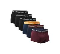 DANISH ENDURANCE Boxers Courts Taille Basse Hommes, Lot de 6, Multicolore (3xNoir, 1xBleu Marine/Orange, 1xBleu Marine/Bordeaux, 1xBordeaux/Bleu Marine), M
