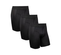 DANISH ENDURANCE Boxers de Running Hommes, Lot de 3, Noir Jambes Longues, L