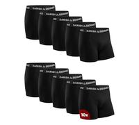 DANISH ENDURANCE Boxers Hommes, Caleçons en Coton Ultra Doux avec ou sans Braguette, Lot de 3, 6 ou 10, Noir, XL