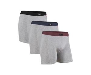 DANISH ENDURANCE Boxers Hommes, Caleçons en Coton Ultra Doux avec ou sans Braguette, Lot de 3, 6 ou 10, Multicolore (1 Gris/Noir, 1 Gris/Bleu Marine, 1 Gris/Bordeaux), XL