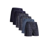 DANISH ENDURANCE Boxers Tissés pour Hommes, 100% Coton Bio, Caleçon en Coton Lot de 4 ou 6, Mélange Bleu/Gris, L