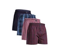 DANISH ENDURANCE Boxers 'Organic Woven' marine / bleu clair / rouge / rouge foncé / blanc, Taille XXL