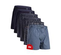 DANISH ENDURANCE Boxers Tissés pour Hommes, 100% Coton Bio, Caleçon en Coton Lot de 4 ou 6, Mélange Bleu/Gris, 4XL