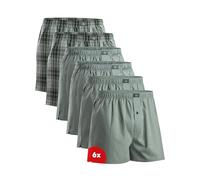 DANISH ENDURANCE Boxers Tissés pour Hommes, 100% Coton Bio, Calecon pour Homme à Coupe Ample Lot de 4 ou 6, Mélange Vert/Rayures, L