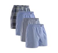 DANISH ENDURANCE Boxers Tissés pour Hommes, 100% Coton Bio, Calecon pour Homme à Coupe Ample Lot de 4 ou 6, Bleu Mélangé/Rayures, XXXL