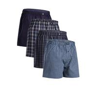 DANISH ENDURANCE Boxers Tissés pour Hommes, 100% Coton Bio, Calecon pour Homme à Coupe Ample Lot de 4 ou 6, Mélange Assorti Bleu/Gris, L