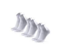 DANISH ENDURANCE Chaussettes Courtes pour Vélo sur Route et VTT, Respirantes, Idéal Cyclisme, 3 Paires, Multicouleurs (1x Blanc, 2x Blanc/Noir), 35-38