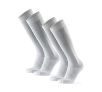 DANISH ENDURANCE Chaussettes de Compression 21-26 mmHg, Hommes et Femmes, Unisexes, Lot de 1 ou 2, Blanc, 43-47
