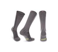 DANISH ENDURANCE Chaussettes de Compression 21-26 mmHg, Hommes et Femmes, Unisexes, Lot de 1 ou 2, Gris/Noir, 39-42