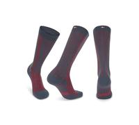 DANISH ENDURANCE Chaussettes de Compression 21-26 mmHg, Hommes et Femmes, Unisexes, Lot de 1 ou 2, Gris/Rouge, 43-47