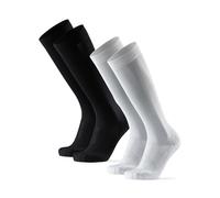 DANISH ENDURANCE Chaussettes de Compression 21-26 mmHg, Hommes et Femmes, Unisexes, Lot de 1 ou 2, MC (1xNoir, 1xBlanc), 39-42