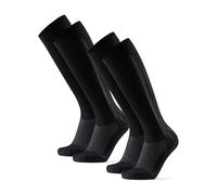 DANISH ENDURANCE Chaussettes de Compression 21-26 mmHg, Hommes et Femmes, Unisexes, Lot de 1 ou 2, Noir/Gris, 43-47