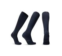 DANISH ENDURANCE Chaussettes de Contention Coton Bio 14-18 Mmhg, Circulation Sanguine Optimale, Homme Femme, Bleu Marine, 0