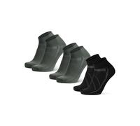 DANISH ENDURANCE Chaussettes de Cyclisme d'Été Anti-Ampoules pour Hommes et Femmes, Unisexe, Lot de 3, Multicolore (2x Olive, 1x Noir), 43-47