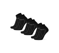 DANISH ENDURANCE Chaussettes de Cyclisme d'Été Anti-Ampoules pour Hommes et Femmes, Unisexe, Lot de 3, Noir, 39-42