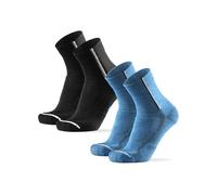 DANISH ENDURANCE Chaussettes de Cyclisme, Lot de 2, Multicouleurs (1x Noir, 1x Bleu), 43-47