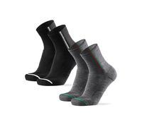 DANISH ENDURANCE Chaussettes de Cyclisme, Lot de 2, Multicouleurs (1x Noir, 1x Gris), 39-42
