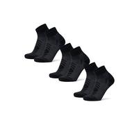 DANISH ENDURANCE Chaussettes de Randonnée Basses en Laine Mérinos Respirante et Chaude, Lot de 3, Noir, 48-51