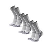 DANISH ENDURANCE Chaussettes de Randonnée en Laine Mérinos Anti-ampoules, Unisexe, Lot de 3, Gris Clair, 35-38