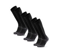 DANISH ENDURANCE Chaussettes de Randonnée en Laine Mérinos Hauteur Genoux Lot de 1 ou 3, Noir, 39-42