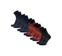 DANISH ENDURANCE Chaussettes de Randonnée en Laine Mérinos Légères, Lot de 3 u 5, Multicolore (2xBleu Marine, 2xBleu Marine/Orange, 1x Noir), 39-42