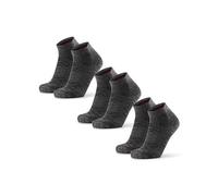 DANISH ENDURANCE Chaussettes de Randonnée Basses en Laine Mérinos Respirante et Chaude, Lot de 3, Gris, 35-38