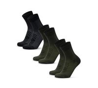 DANISH ENDURANCE Chaussettes de Randonnée, Lot de 3 ou 5, Multicolore (1 x Noir, 2 x Vert Olive), 39-42