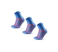 DANISH ENDURANCE Chaussettes de Running Longue Distance, Anti-Ampoules, Soutien Voûte Plantaire, 3 Paires, Bleu, 39-42