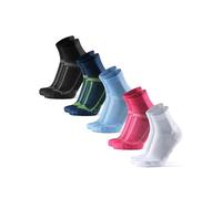 DANISH ENDURANCE Chaussettes de Running Longue Distance, Anti-Ampoules, Soutien Voûte Plantaire, 5 Paires, Multicouleurs (1xnoir/Gris, 1xbleu/Jaune, 1xrose, 1xblanc, 1xbleu Clair), 39-42