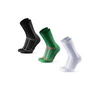 DANISH ENDURANCE Chaussettes de Running, Lot de 3 ou 5, Multicolore (1 Noir/Gris, 1 Vert, 1 Blanc), 39-42
